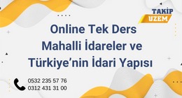 Online Tek Ders Mahalli İdareler ve Türkiye’nin İdari Yapısı